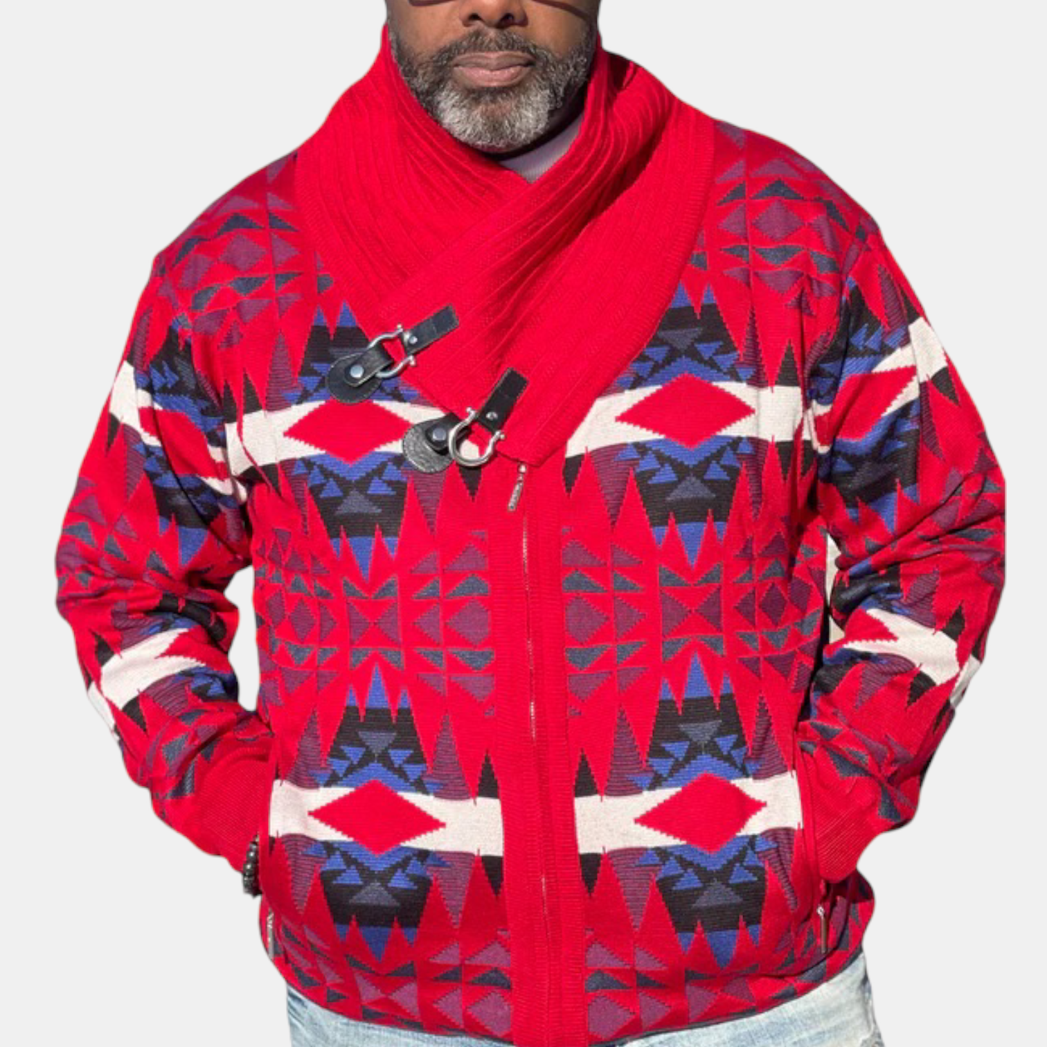 Silversilk "Glacius" Sweater (Red/Royal/White)