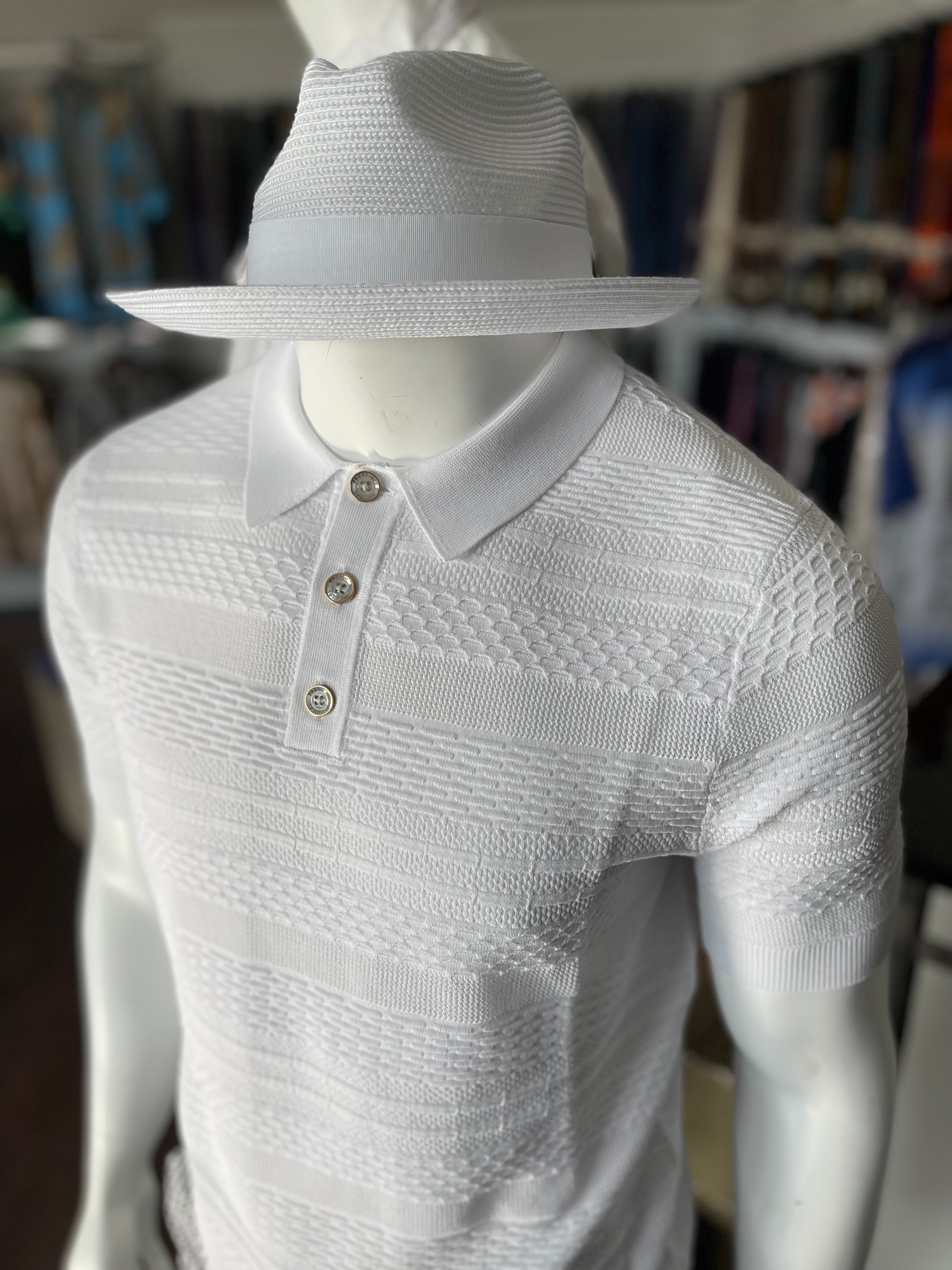 Bruno Straw "Francesco" Hat (White)