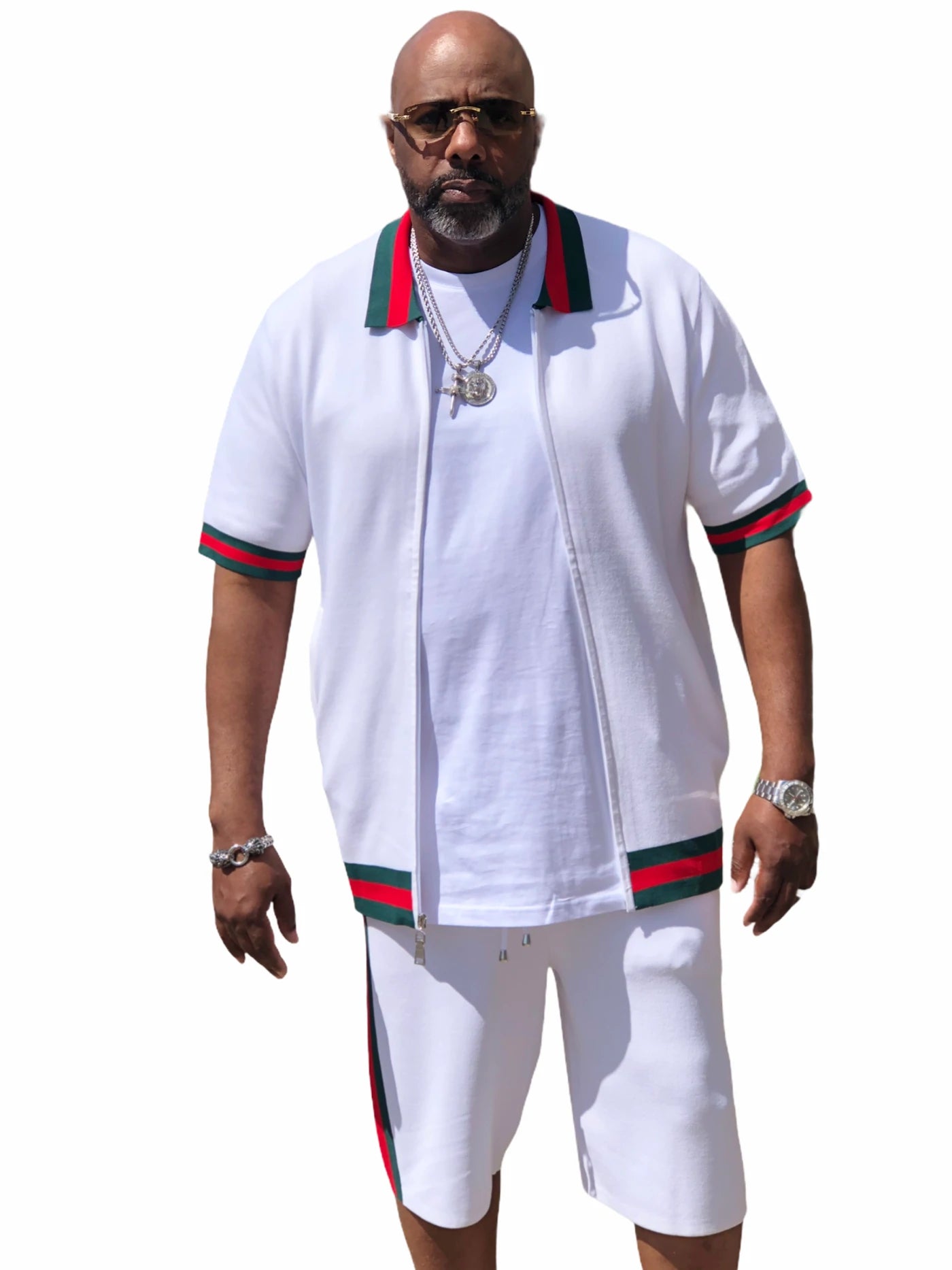 Prestige "Highrise2.0" Short Set (White/Red/Green)