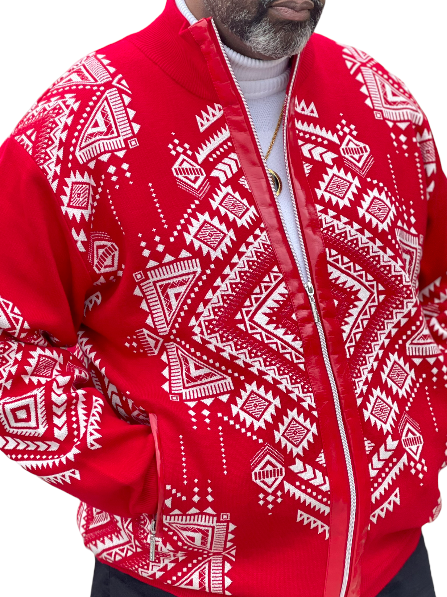 Silversilk "Avalanche" Zip Cardigan (Red/White) 2108