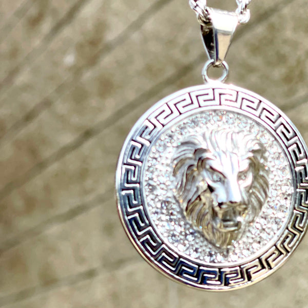 KALIKO "Lion Greek" Rope Chain + Pendant (Silver) 094