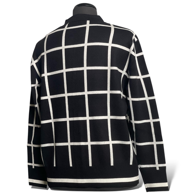 Lanzino Button up Sweater (Black/White)