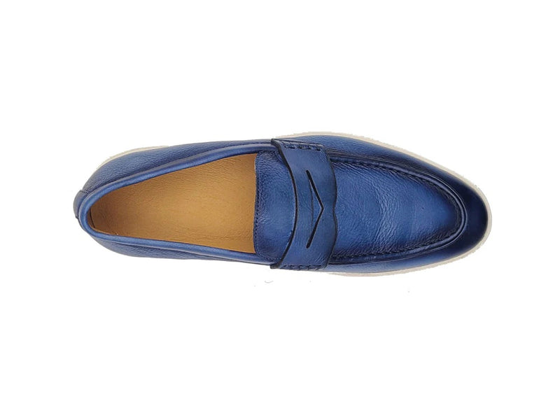 Carrucci Burnished Loafer Sneaker (Blue)