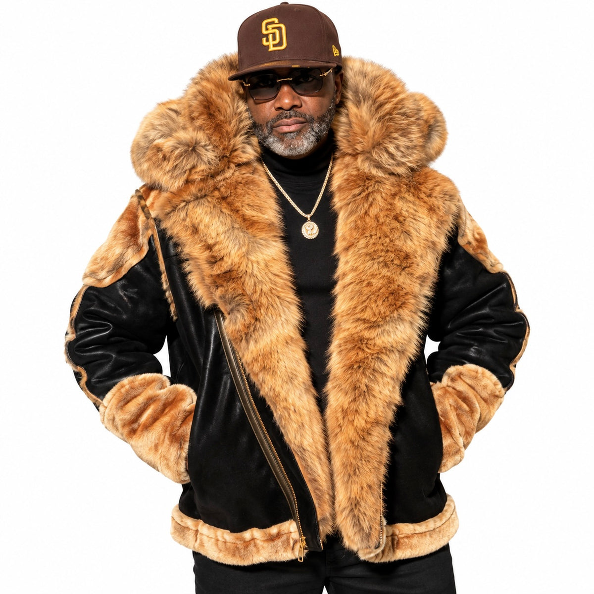 Jordan Craig Motto Faux Suede Shearling Jacket – Black Coffee