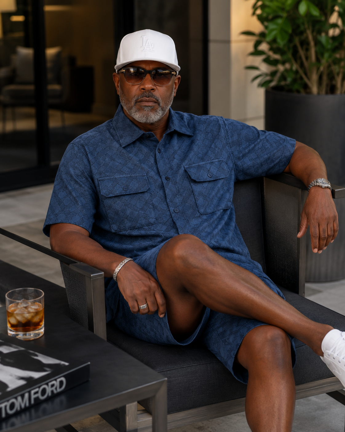 Stacy Adams Denim Cargo Short Set 3963 - Blue