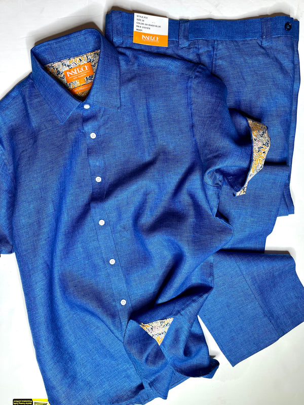 Inserch Linen S/S Shirt (River Blue) 717
