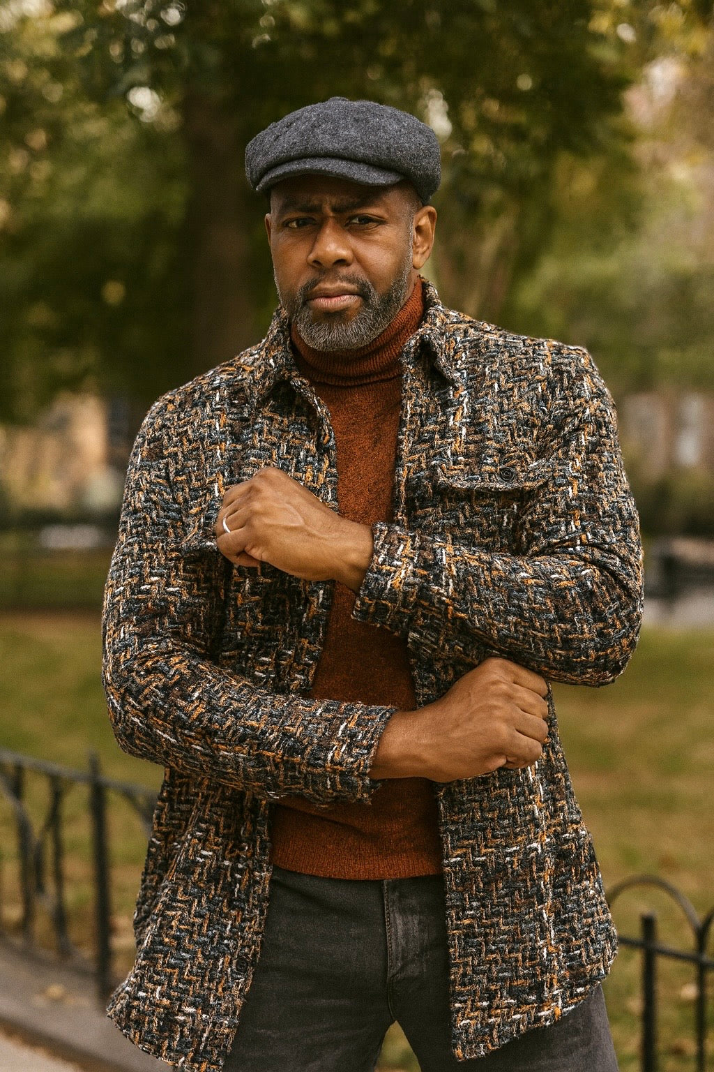 Lanzino Shirt Jacket (Black/Rust/Gray)