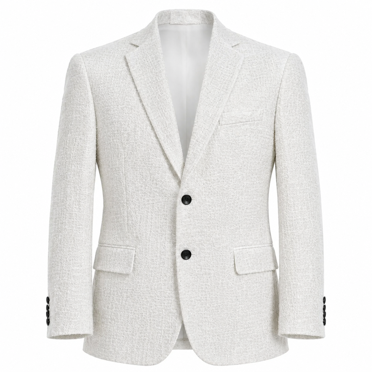 Men’s Signature Textured Woven Sport Coat - White
