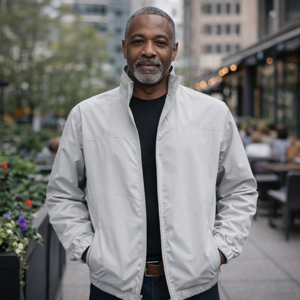 Enzo Men’s Reversible Lightweight Car Coat – Grey / Plaid