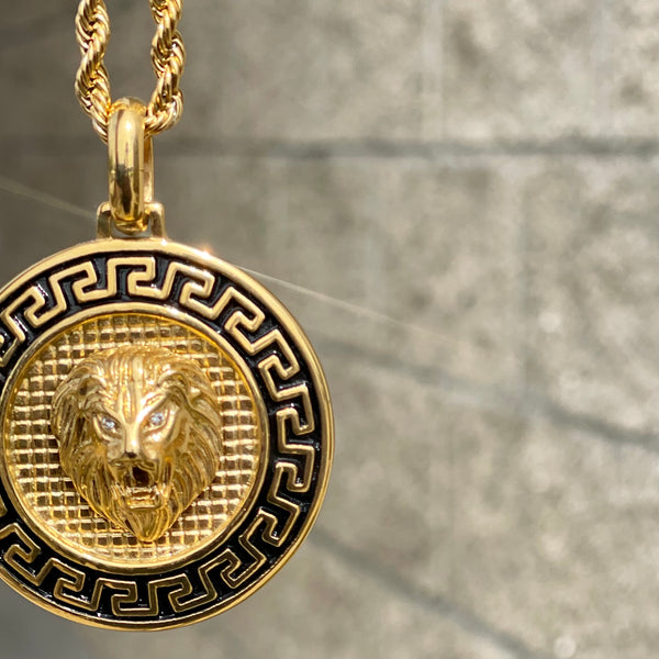 KALIKO "Lion Greek" Rope Chain + Pendant (Gold) 094