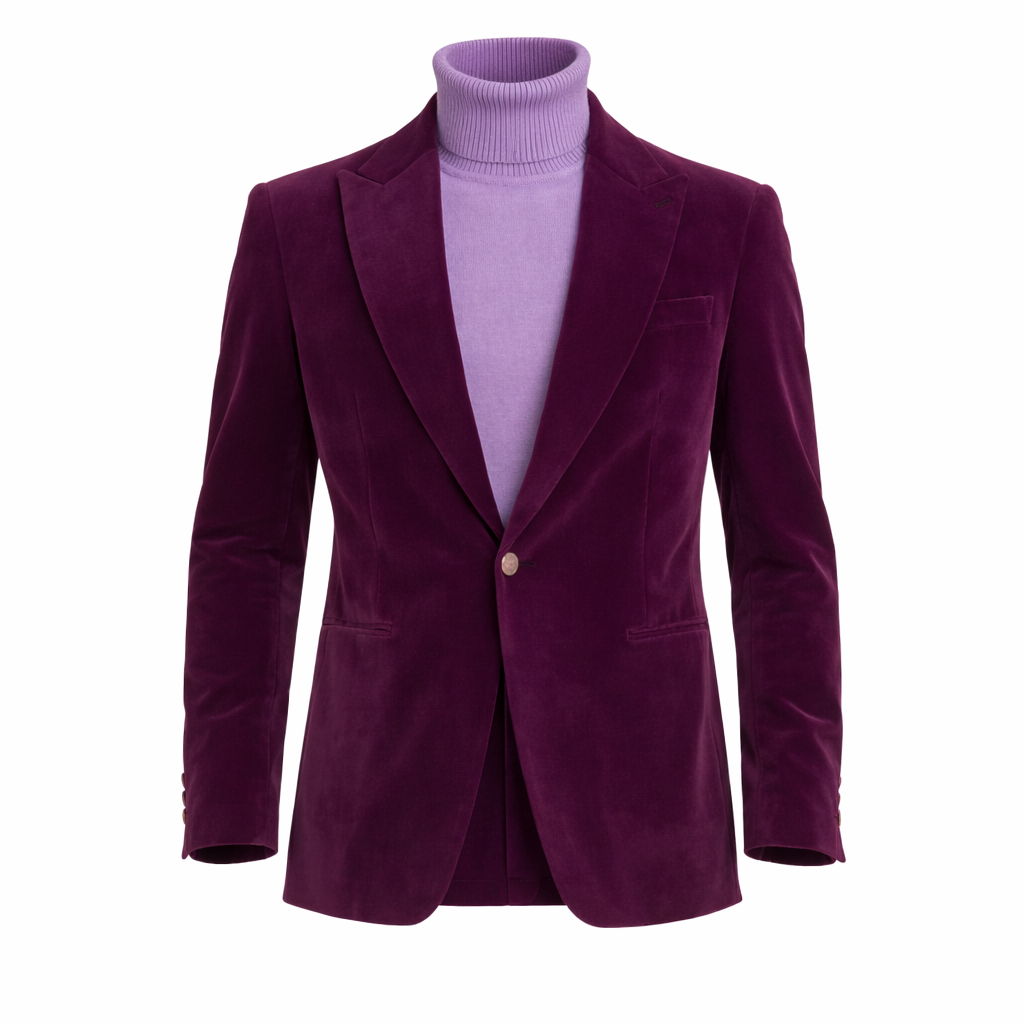 Inserch BL-007 Velvet Blazer Deep Violet