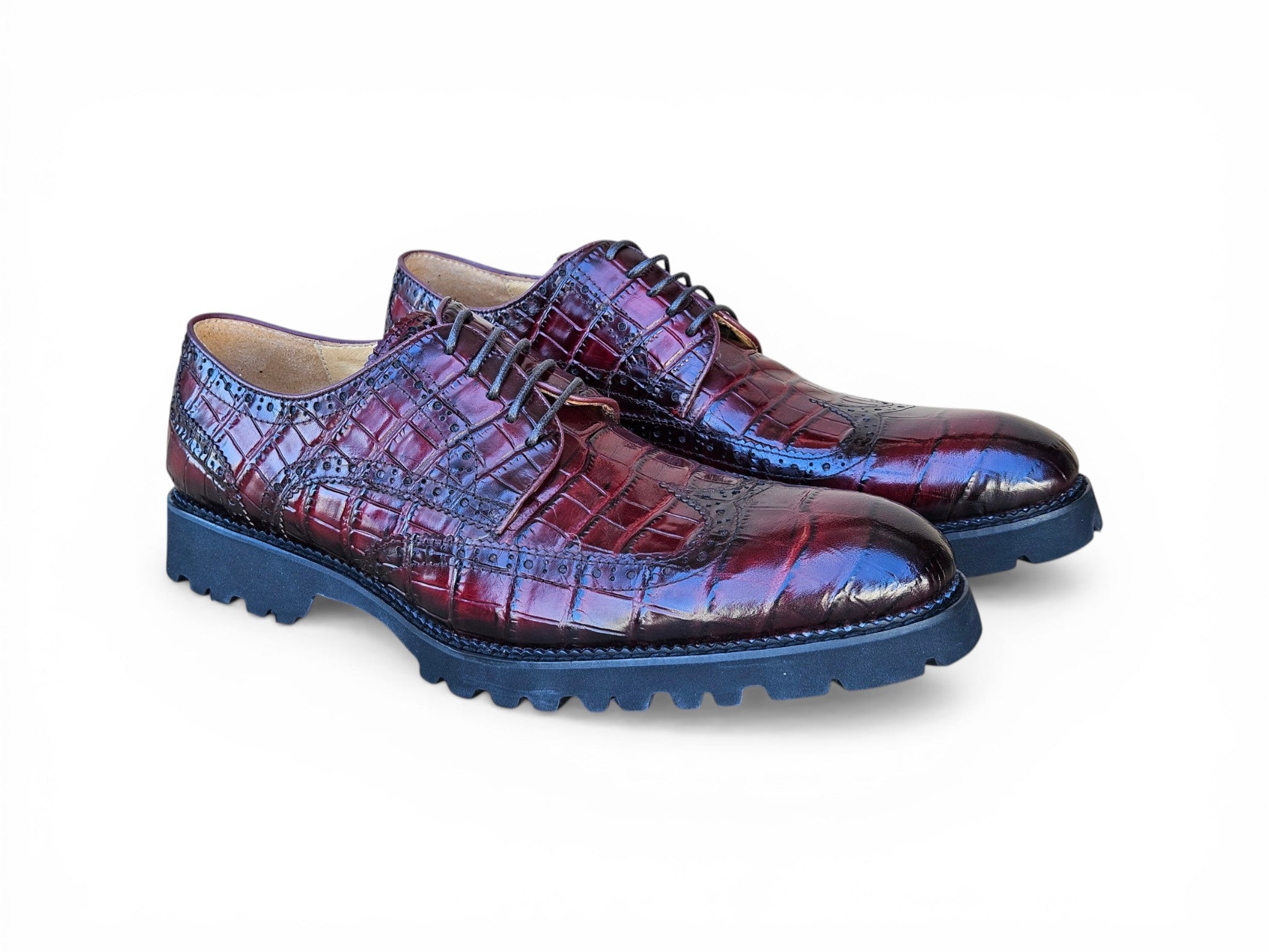 Blucher Style Alligator Embossed Oxford