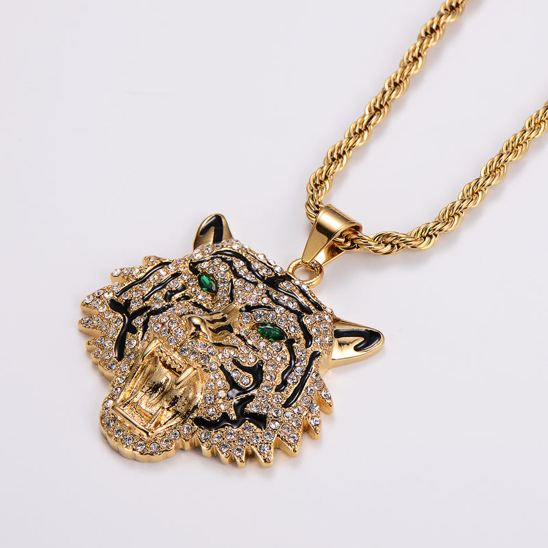 KALIKO "Tiger Eye" Rope Chain + Pendant (Gold) 033