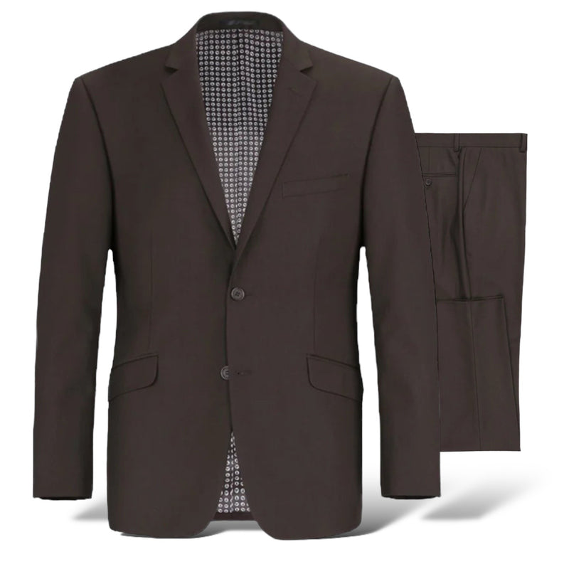 Mens Modern Classic Fit Suit (Brown) Renoir