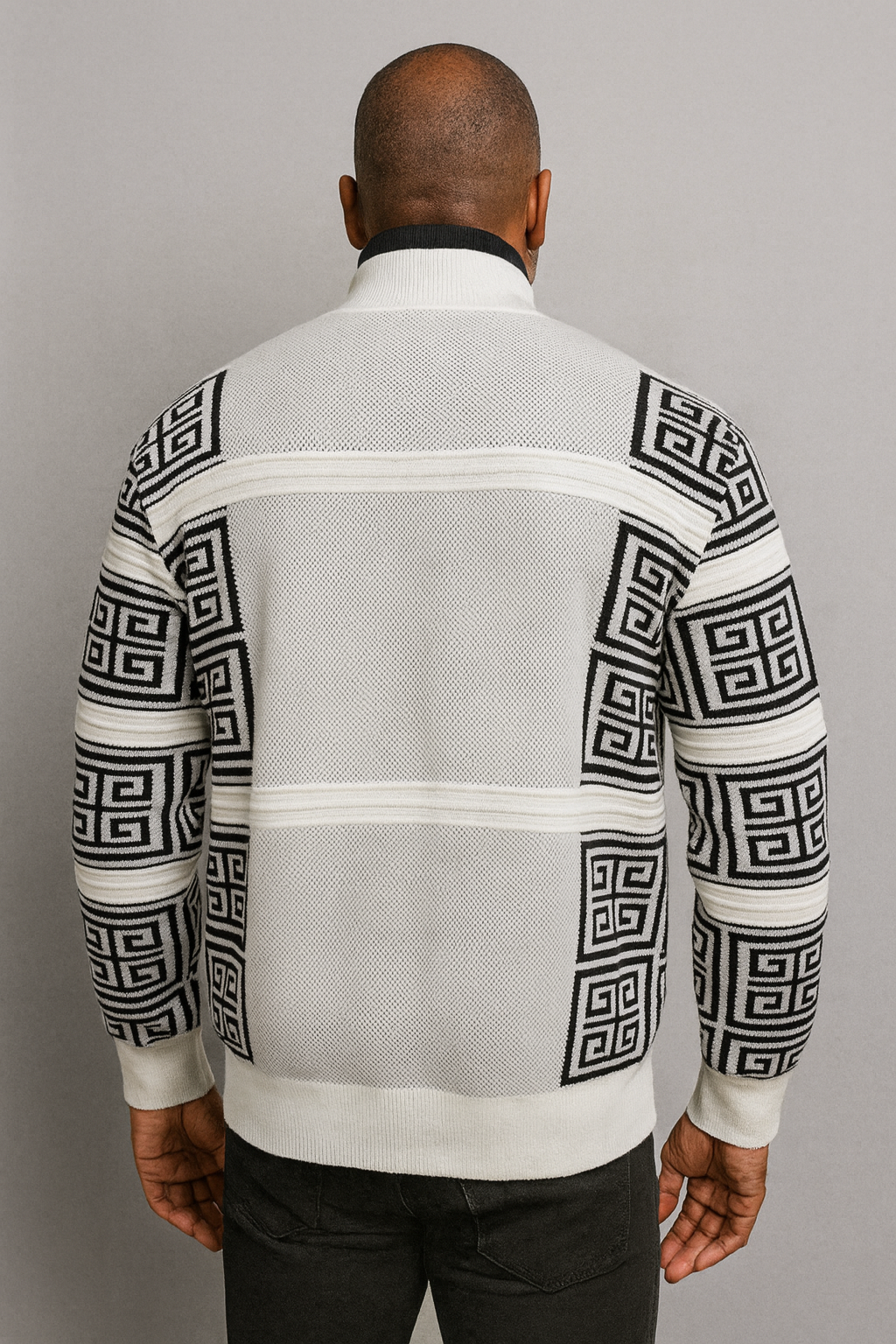 Silversilk Sweater Jacket (White/Black) 11012