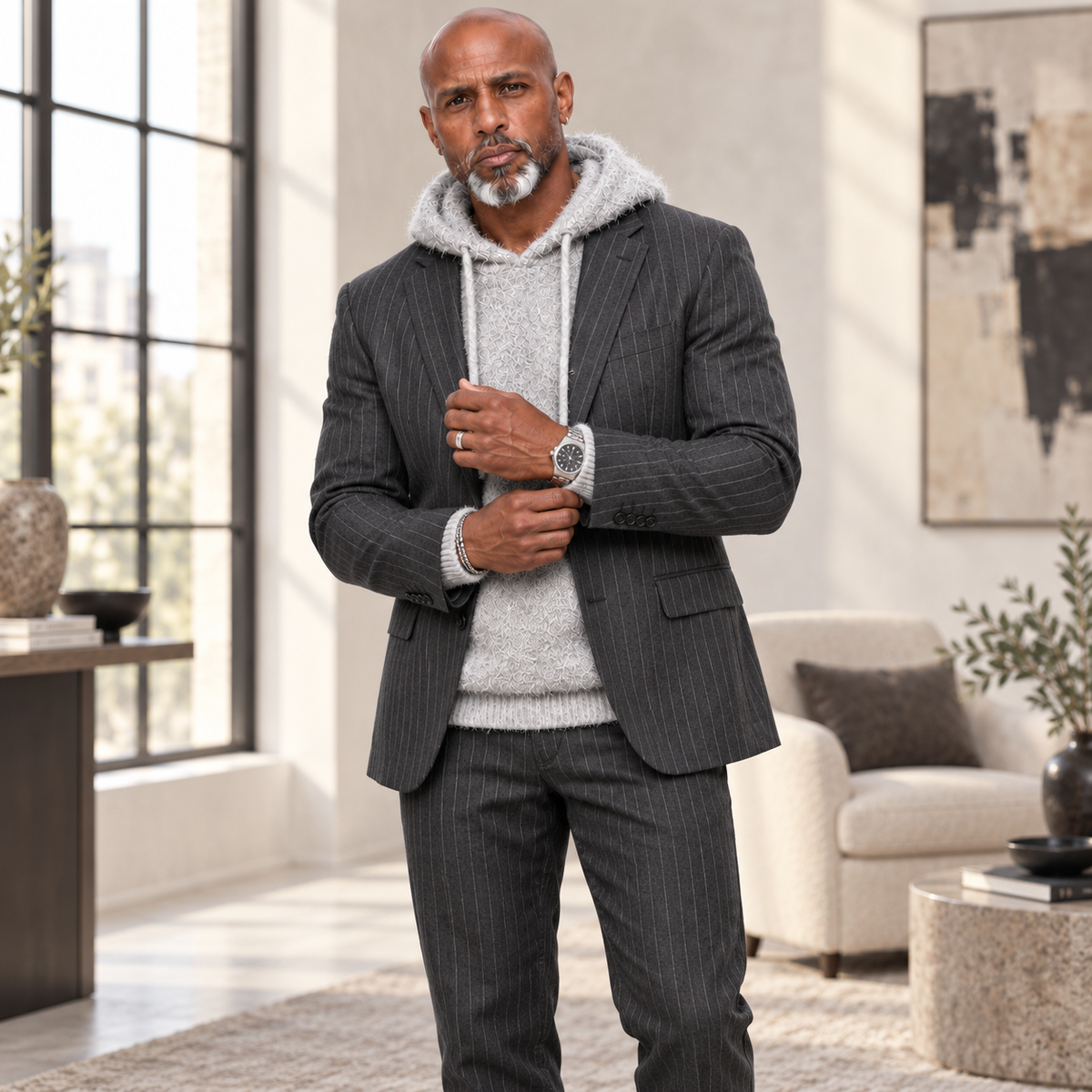OIM Men’s Signature Textured Pullover Hoodie - Gray