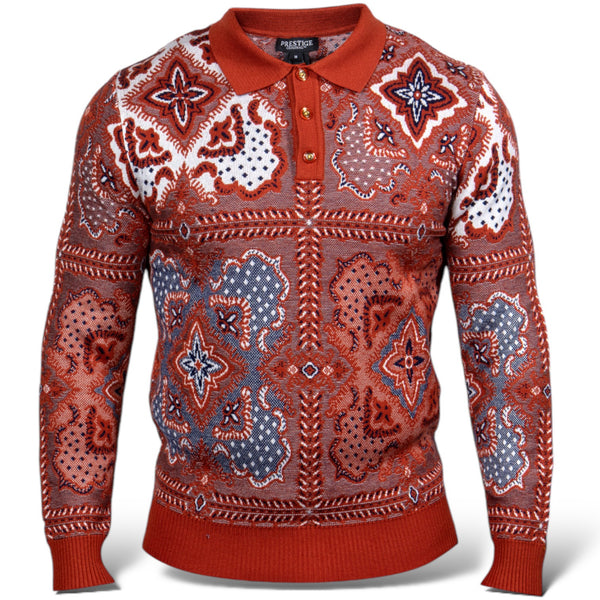 Prestige "Durban" Polo Sweater (Rust) 212