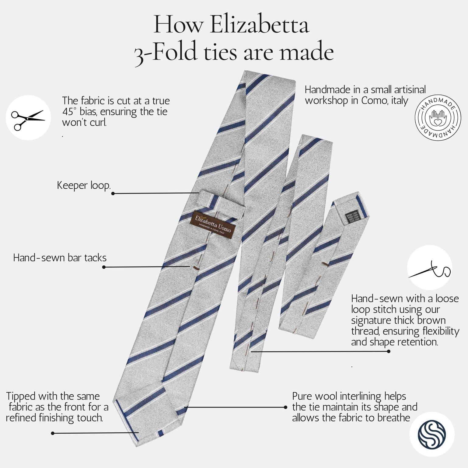 Cortina - Silk Jacquard Tie - Warm Pewter
