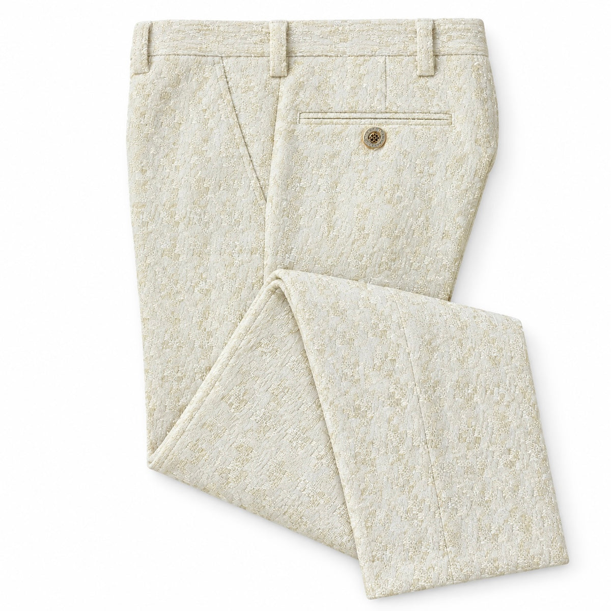 Prestige Men’s Plaid Dress Pants – Cream 302