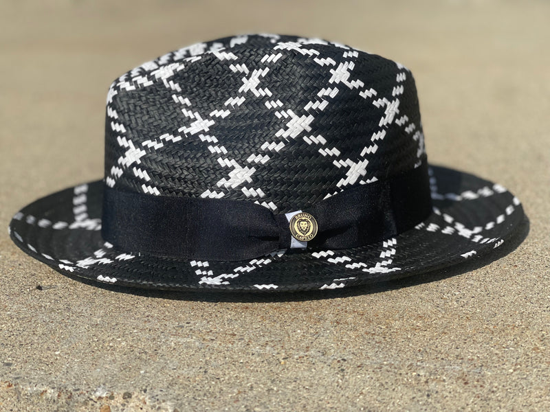 Bruno Straw Hat "Tuscany" (Black/White)