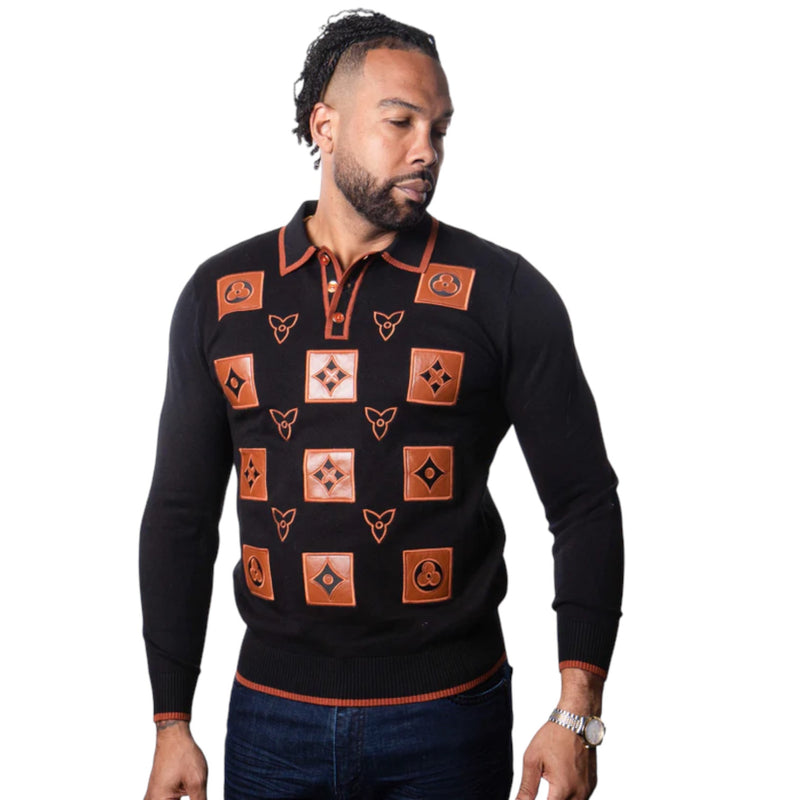 Prestige "Lankin" Polo Sweater (Black) 569