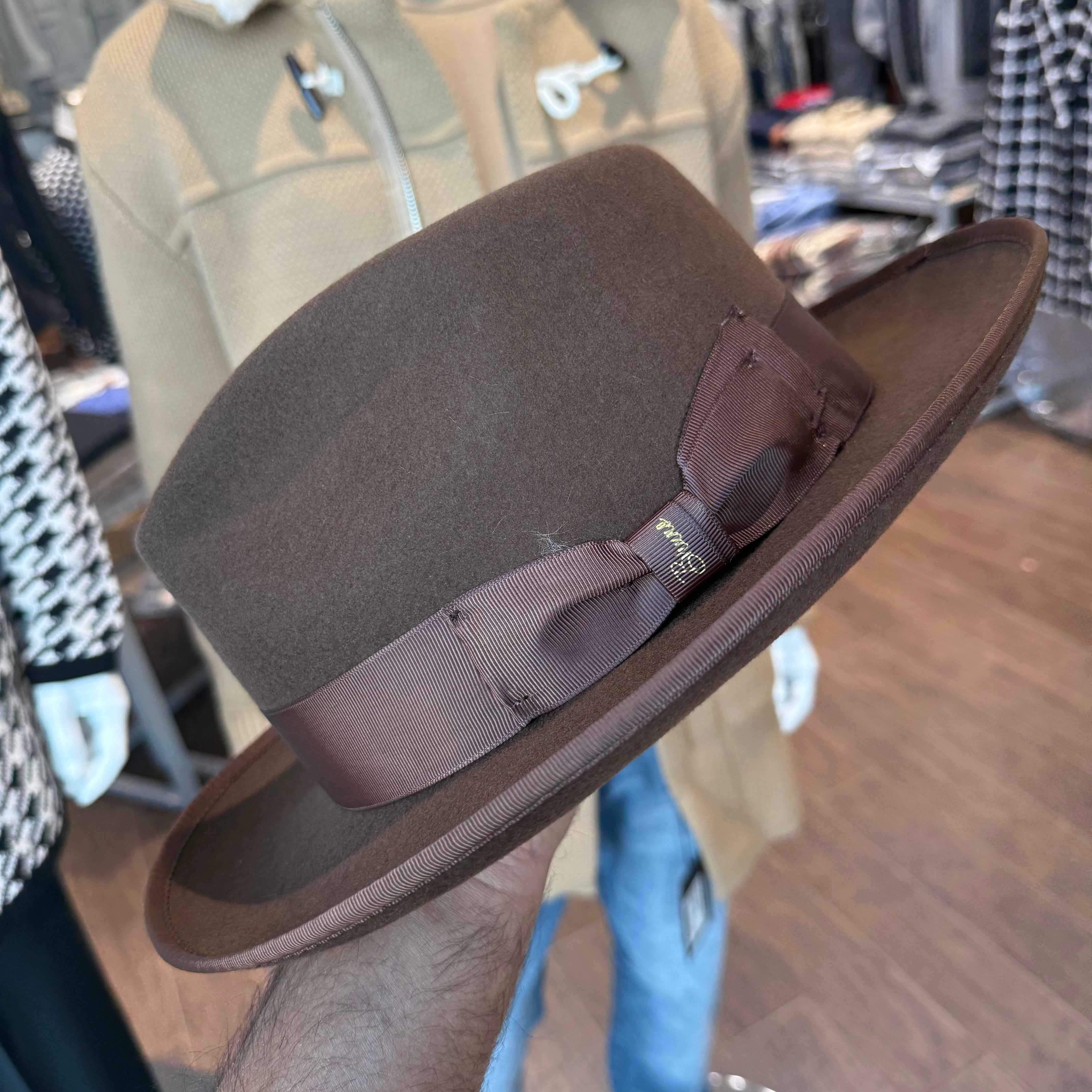 Bruno Capelo Big Brim Wool Hat (Brown Nighthawk)