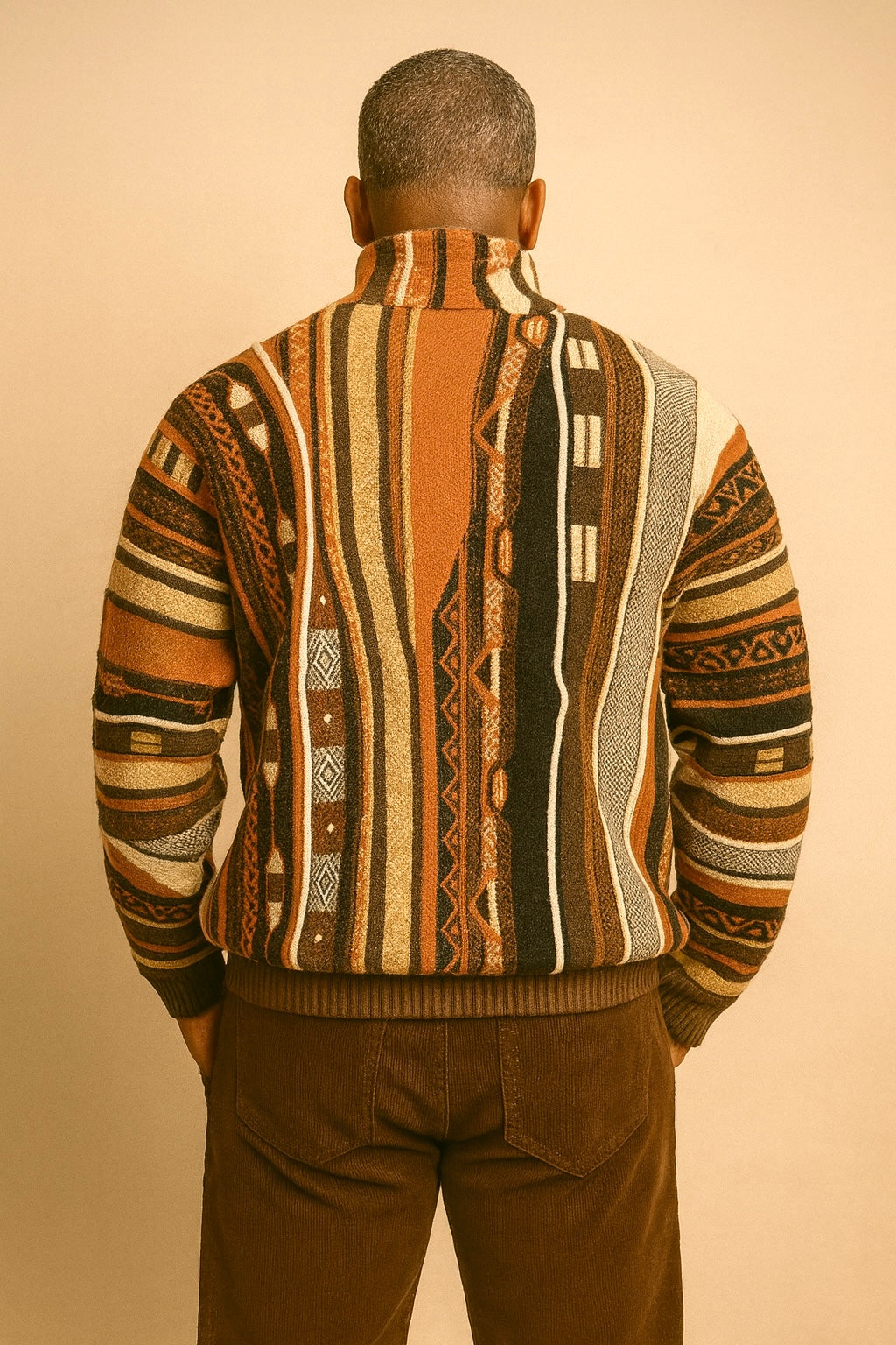 Siversilk Button Down Sweater (Brown) 12014