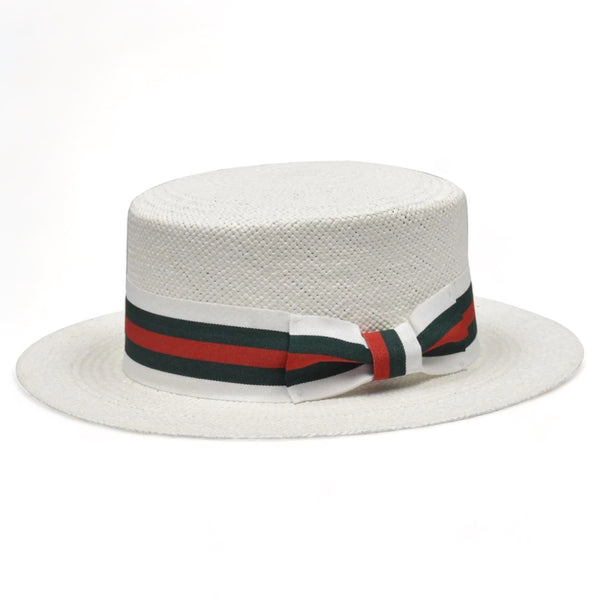 Bruno straw "lakeview" hat (white/red/green)