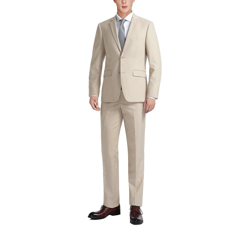 Mens Modern Classic Fit Suit (Tan) Renoir