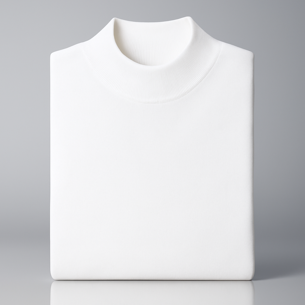 Inserch Cotton Blend Mock Sweater (White)