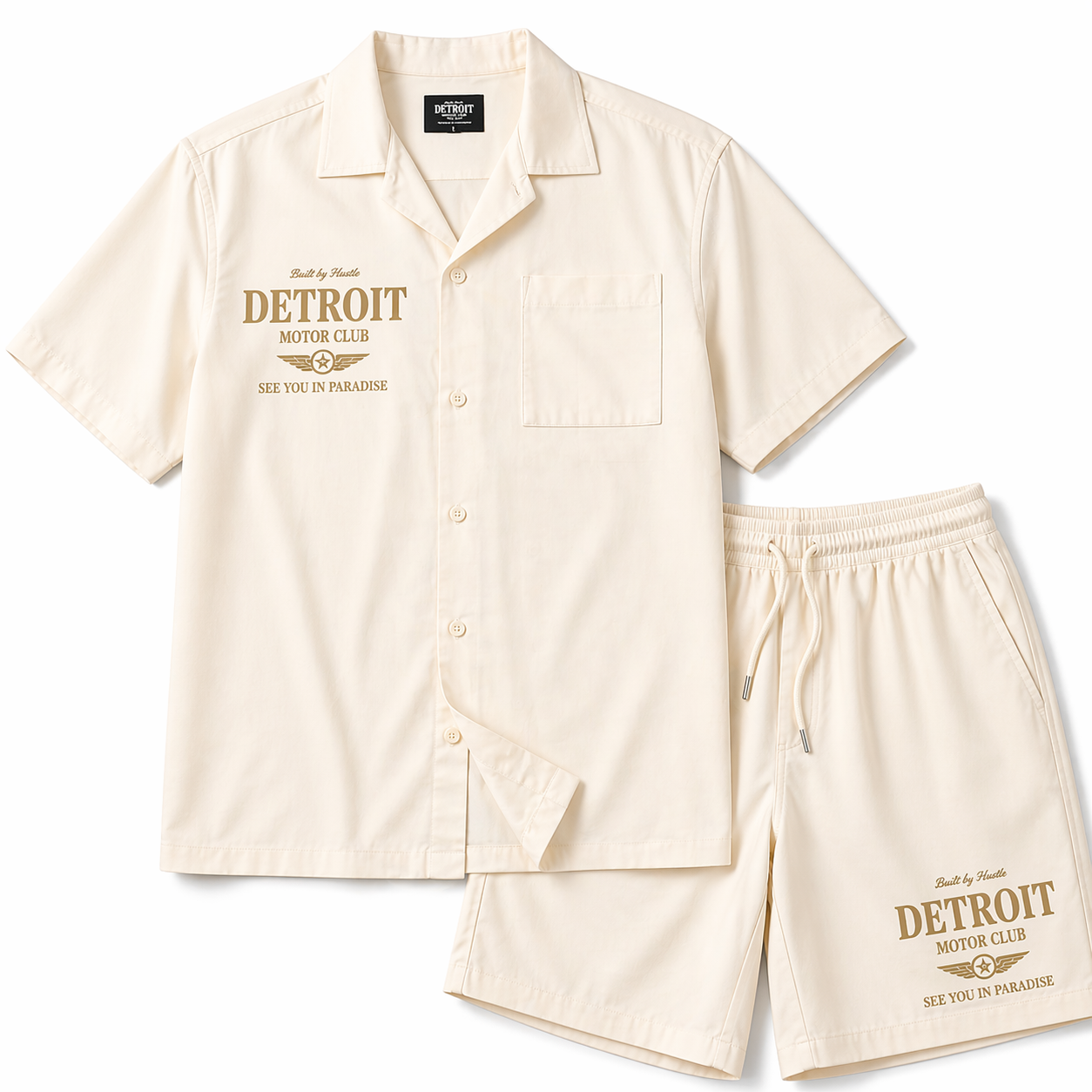 Jordan Craig Men’s Detroit Motor Club Short Set – Black