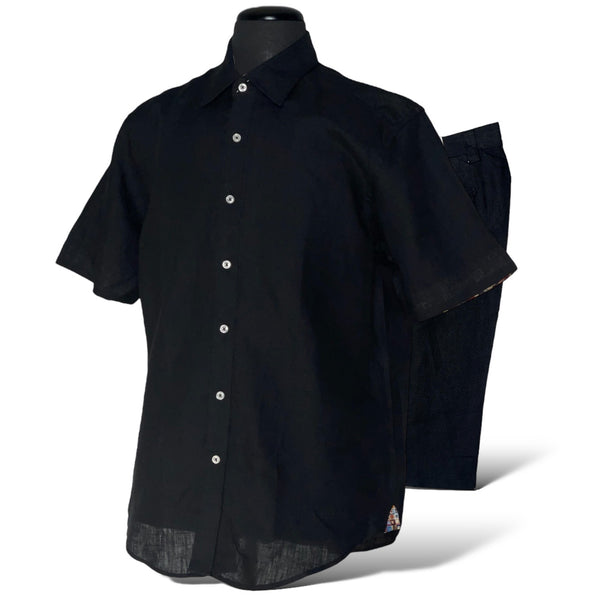 Inserch Linen S/S Shirt (Black) 7172