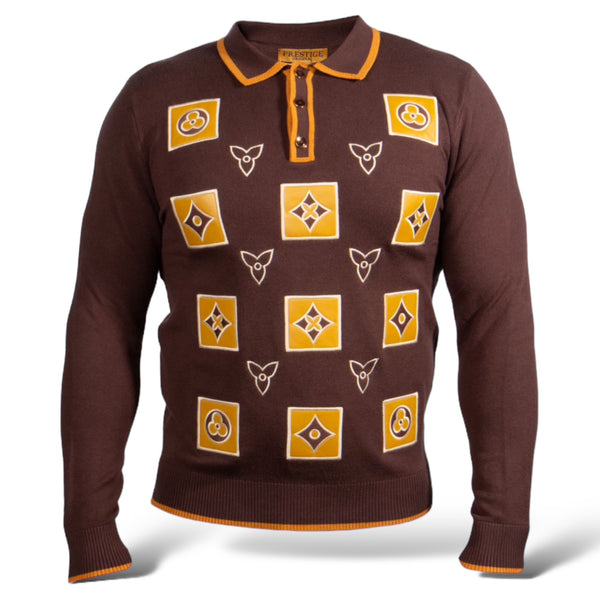 Prestige "Lankin" Polo Sweater (Brown) 569