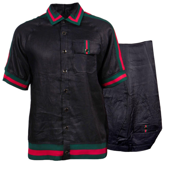Prestige Luxury Linen Pant Set (Black) 290