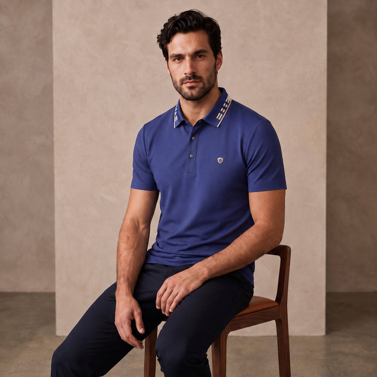 Signature Trim Performance Polo – El Baron NAVY