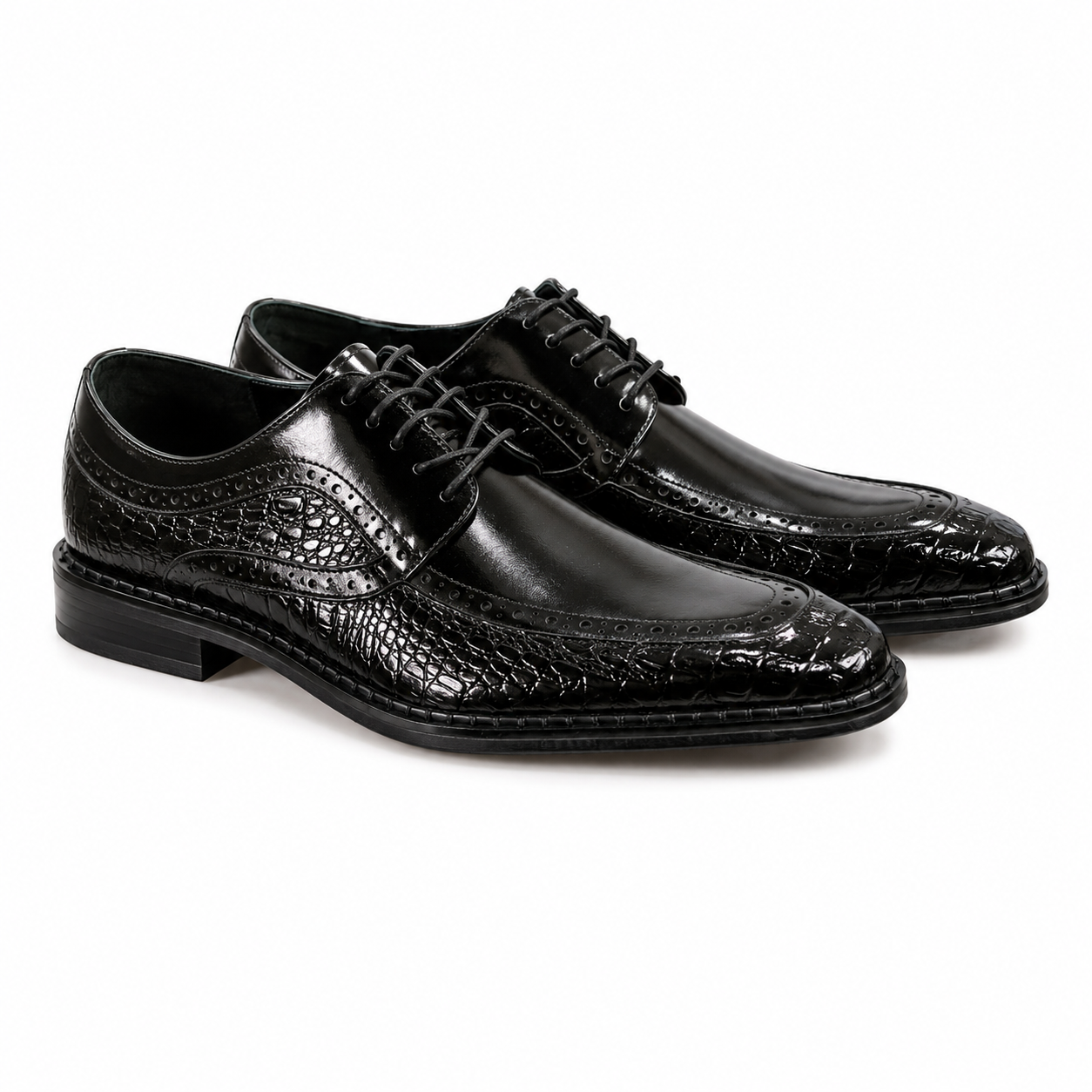 Giovanni Terence Men’s Moc-Toe Leather Shoe – Black