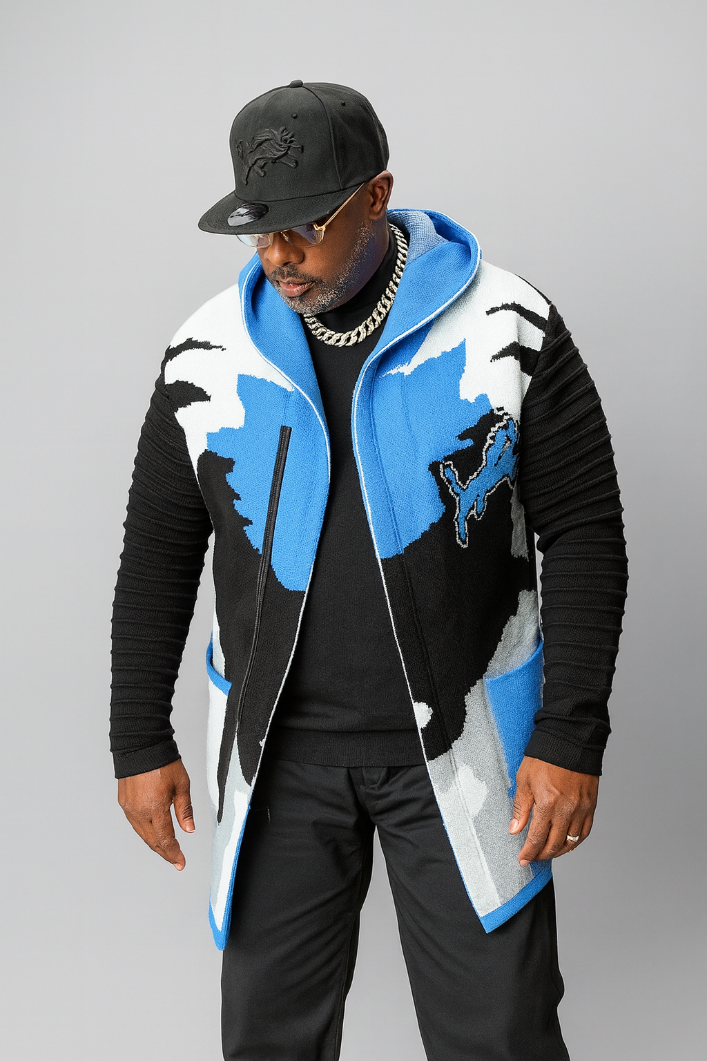 OIM "CAMO" Detroit 3/4 Length Sweater Jacket (Multi)