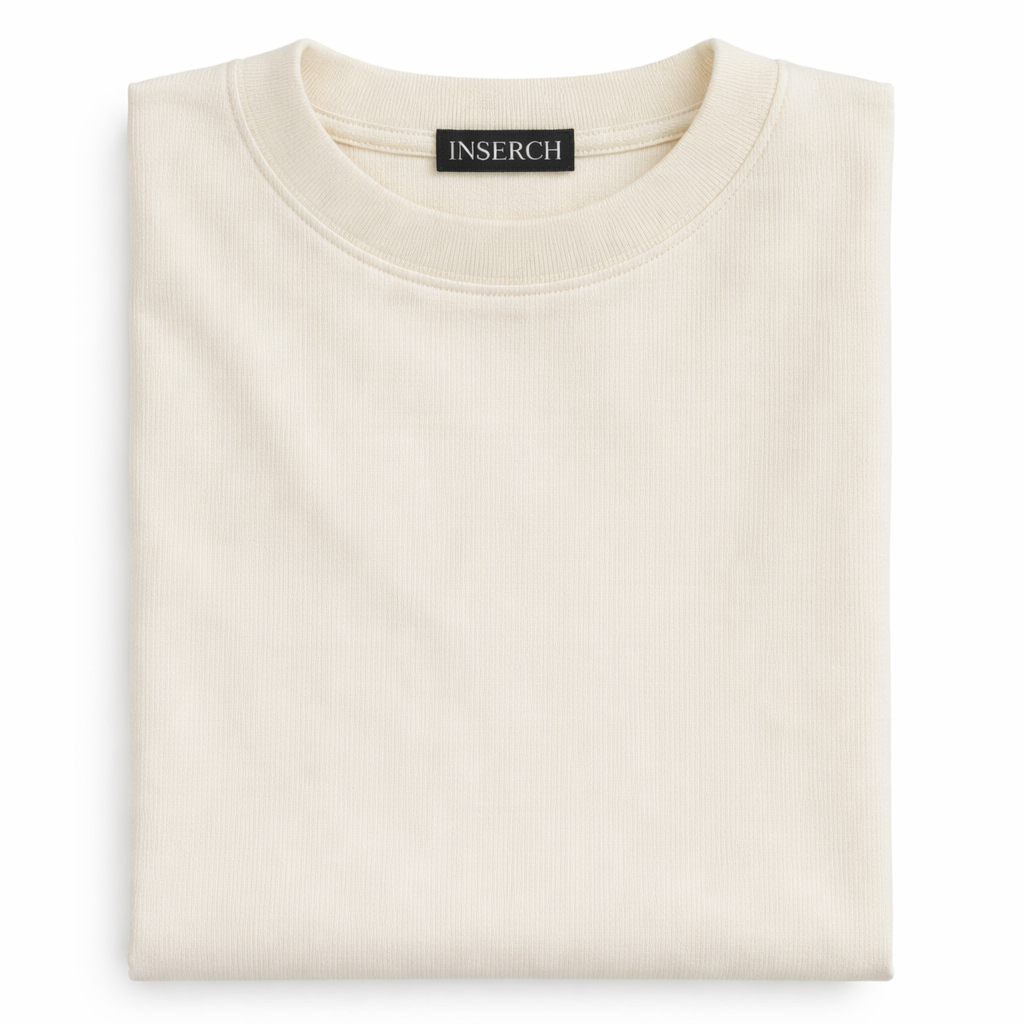 Inserch Men’s Short Sleeve Mock Neck Sweater - Off White