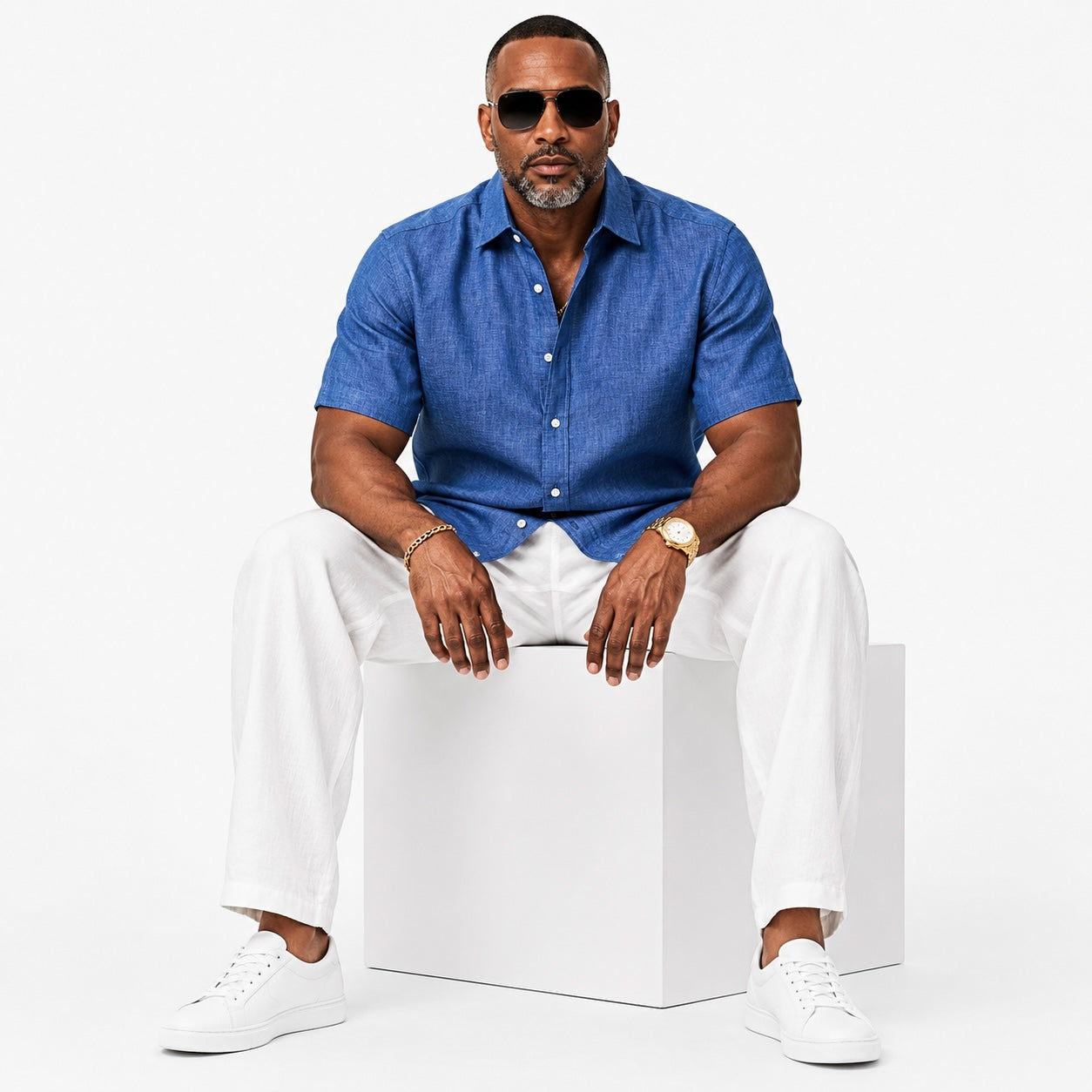 Inserch Premium Linen Shirt - River Blue 717