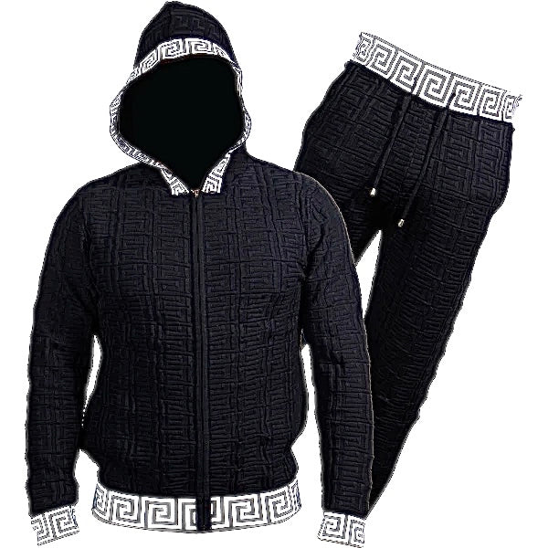Prestige "King" Sweater Jogger Set (Black/White)
