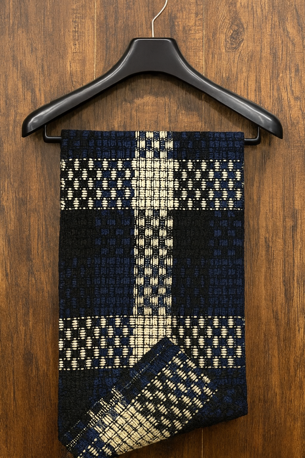 Lanzino "Nightfall" Blazer Coat + Short Scarf (Blue/Black)