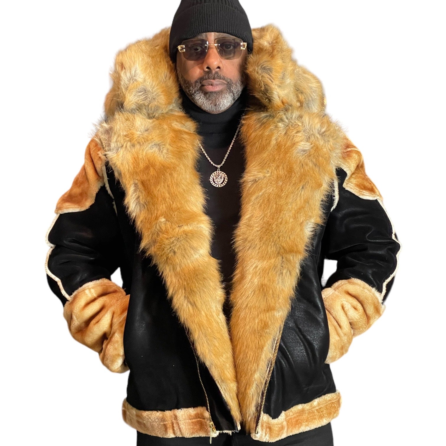 Jordan Craig "Motto" Shearling Coat (Black Coffee) JBROOKS MENSWEAR