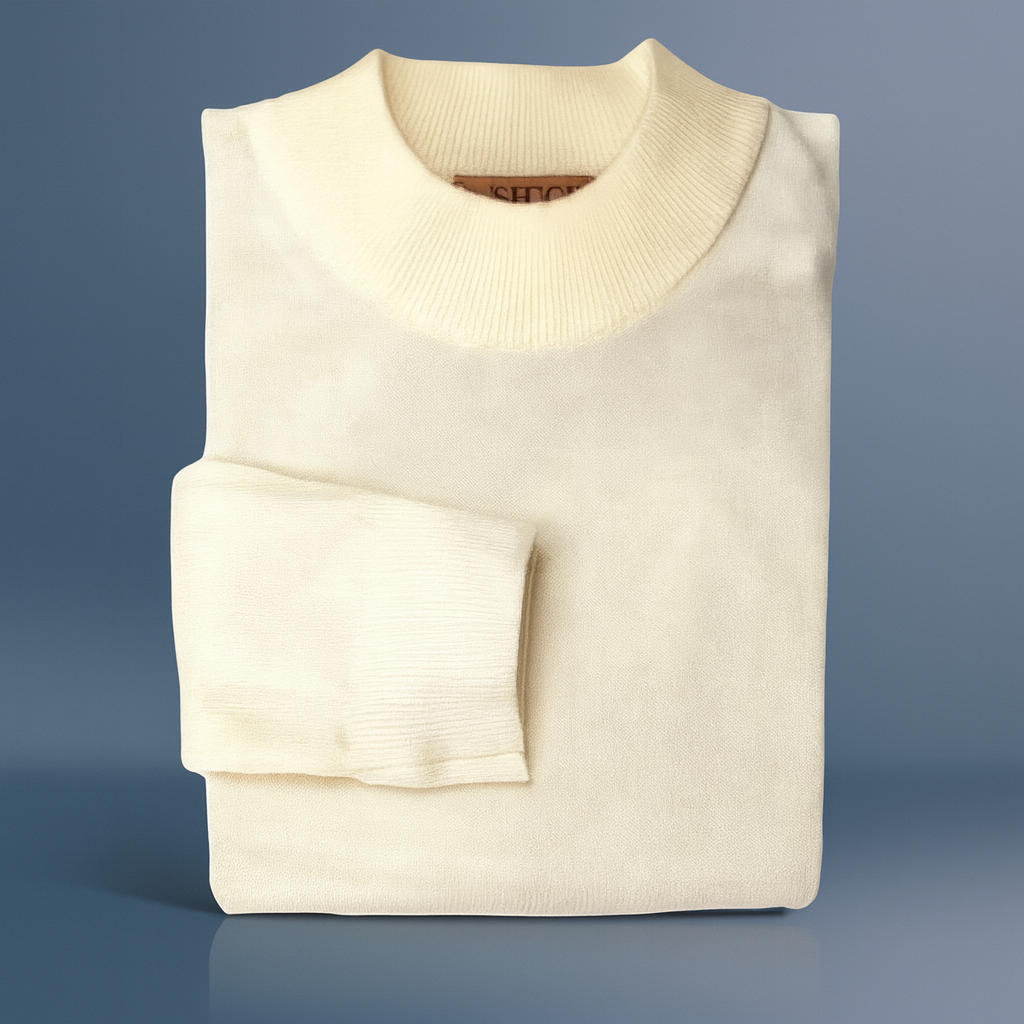 Inserch Cotton Blend Mock Sweater (Off White)