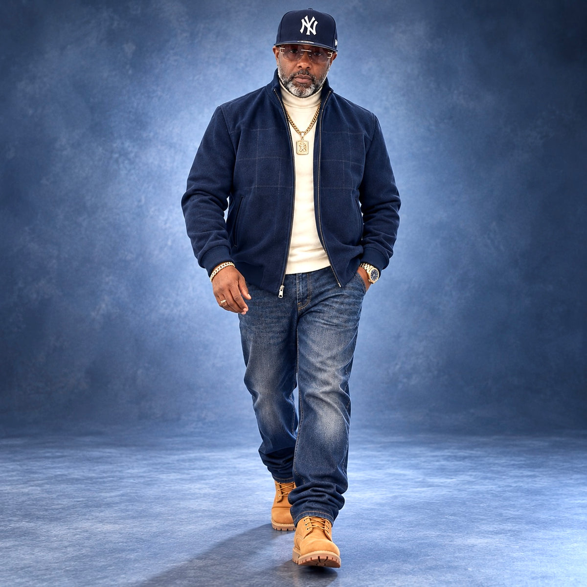 Enzo "Kingston" Car Coat - Navy Blue
