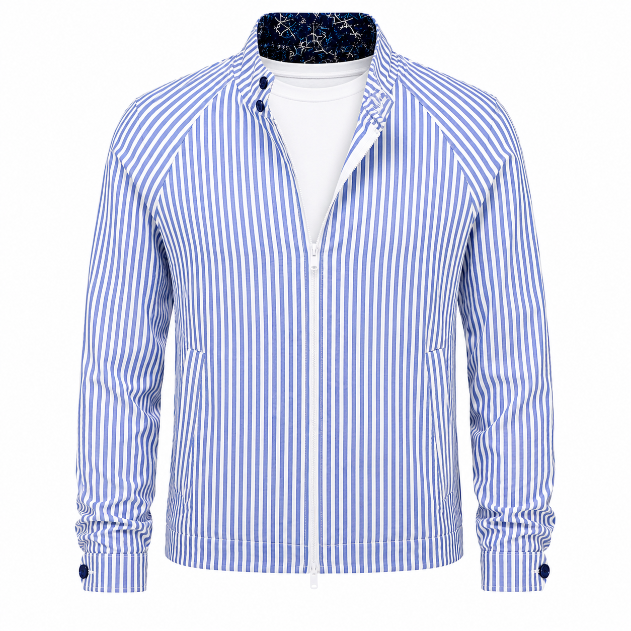 Inserch Men's Seersucker Bomber Jacket – 506 True Blue