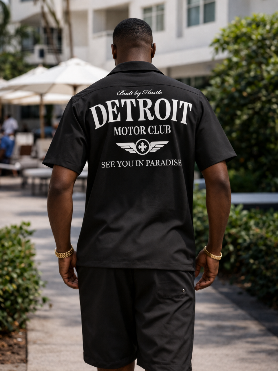 Jordan Craig Men’s Detroit Motor Club Short Set – Black