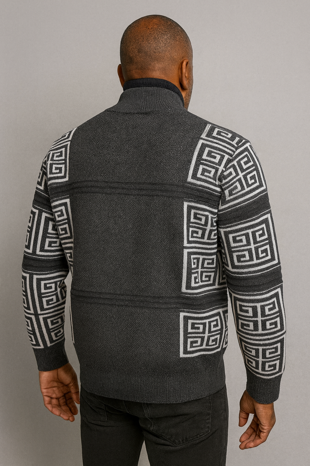 Silversilk Sweater Jacket (Gray/White) 11012