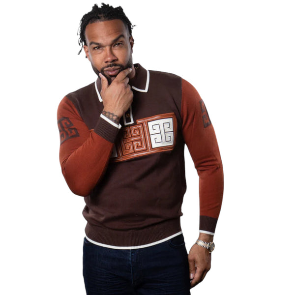 Prestige "Darko" Polo Sweater (Brown) 550