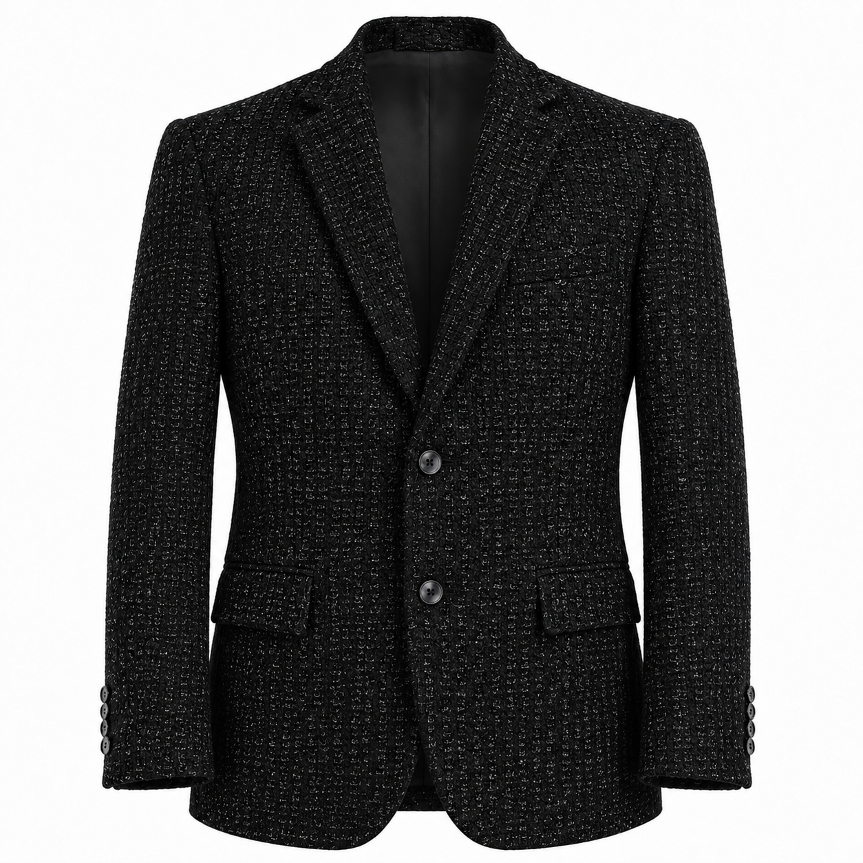 Men’s Signature Textured Woven Sport Coat - Black