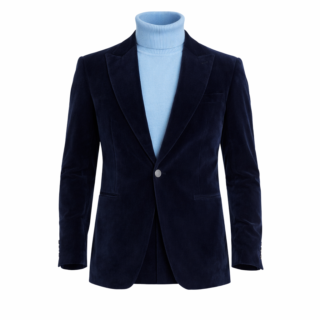Inserch BL-007 Velvet Blazer Navy